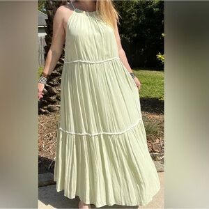 Rachel Zoe • Pastel Green Tiered Maxi Dress